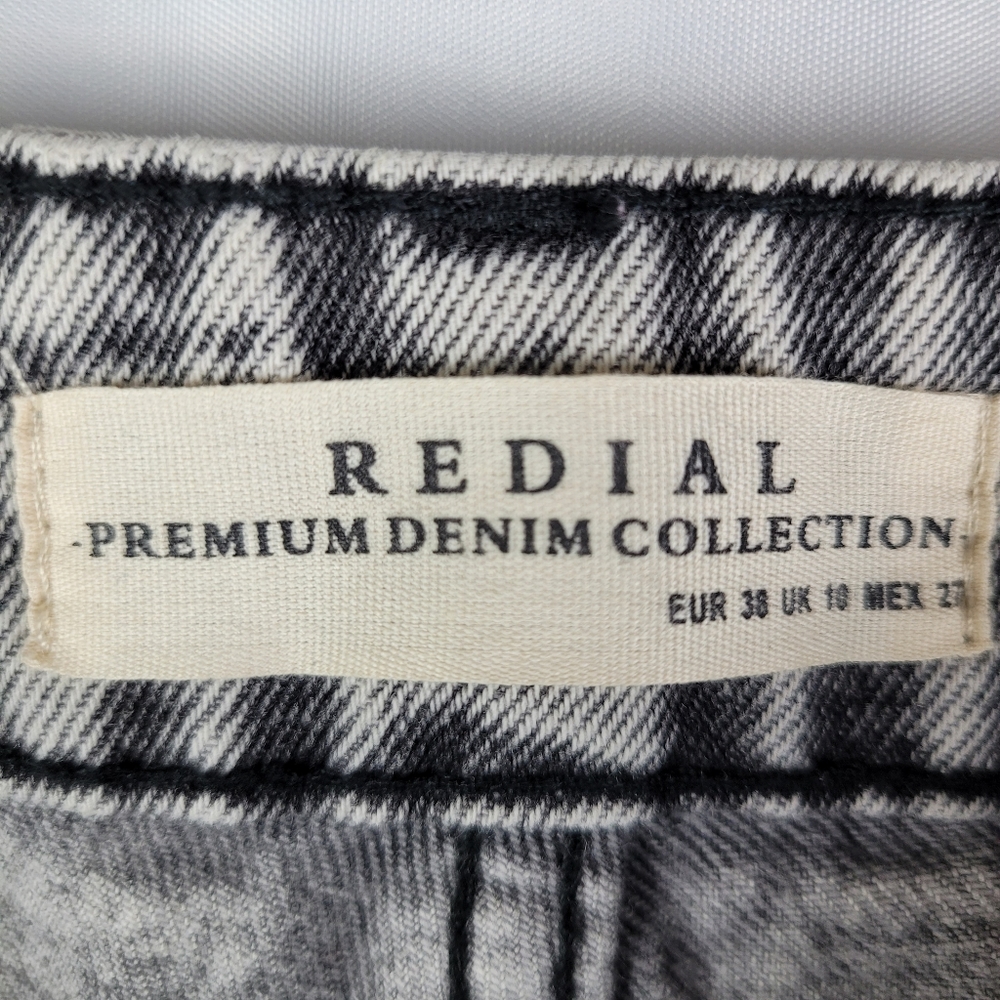 Redial Acid Wash Embellished Studded Tapered Ankle Mom Jeans Women Size 6 - Picture 5 of 16